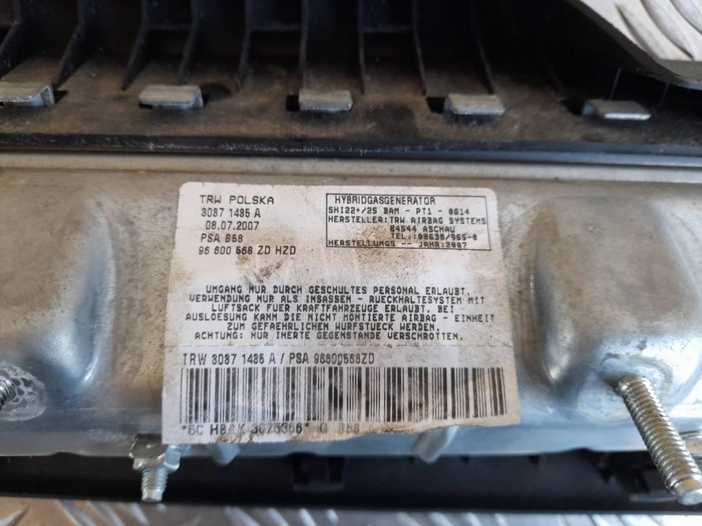 Mērinstrumentu paneļa drošības spilvens priekš CITROEN PICASSO 2007