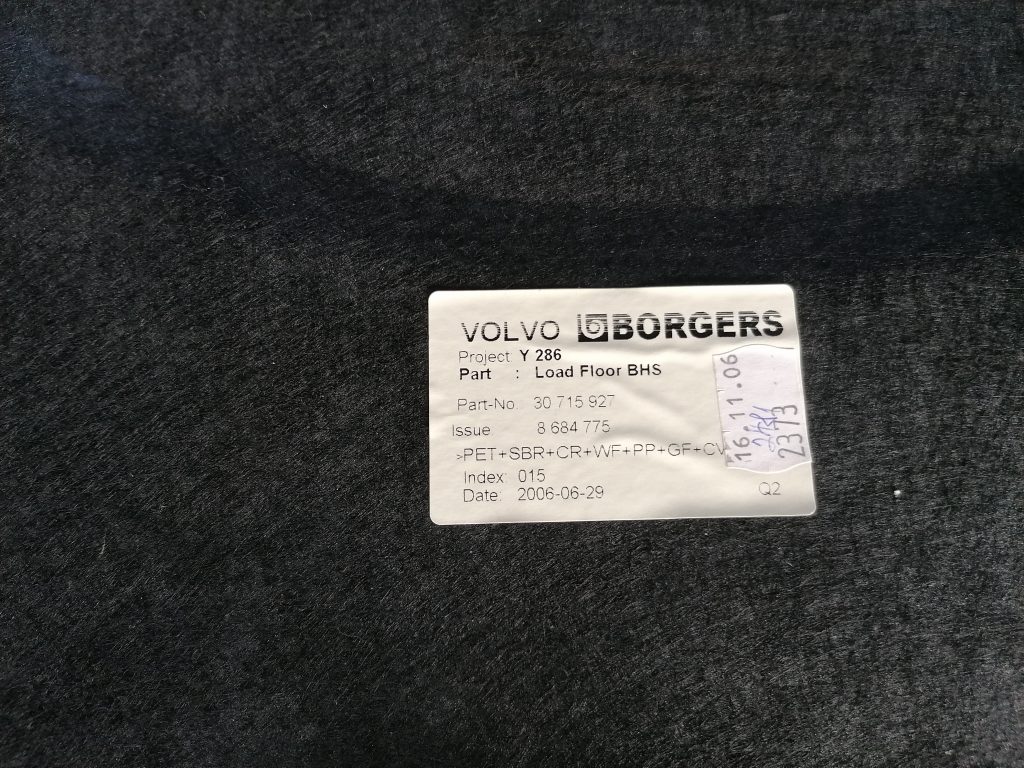 Bagāžnieka grīda priekš VOLVO S80 2007 GREY 4 Bagāžnieka grīda priekš VOLVO S80 2007 GREY