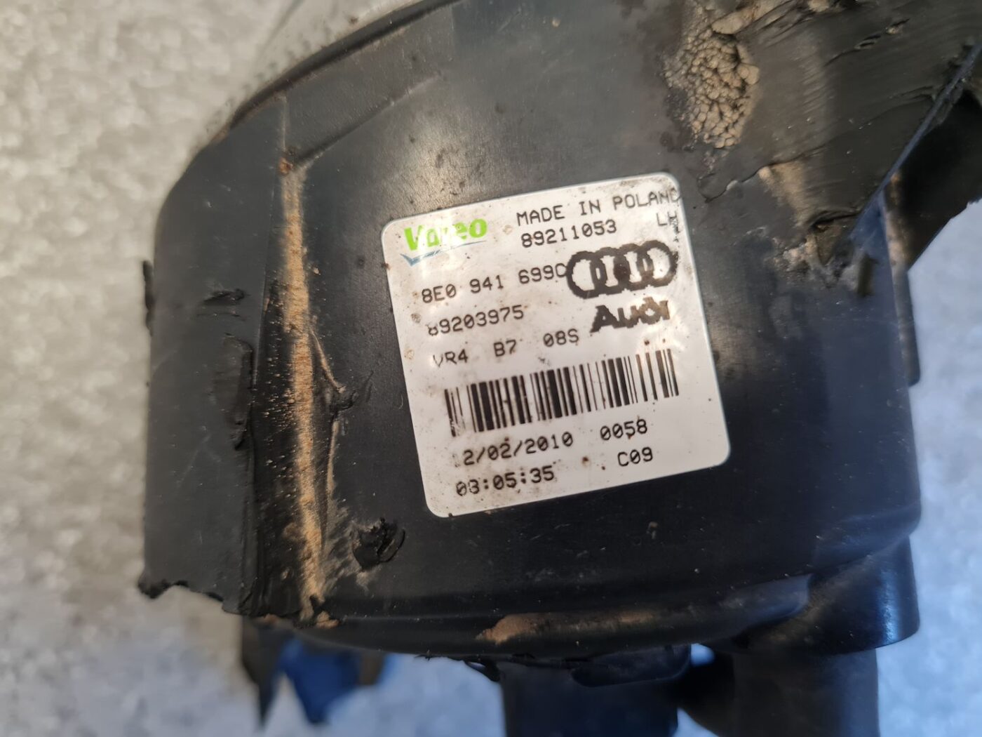 Miglas lukturis priekšā pa kreisi priekš AUDI A4 2008 AVANT 8 Miglas lukturis priekšā pa kreisi priekš AUDI A4 2008 AVANT