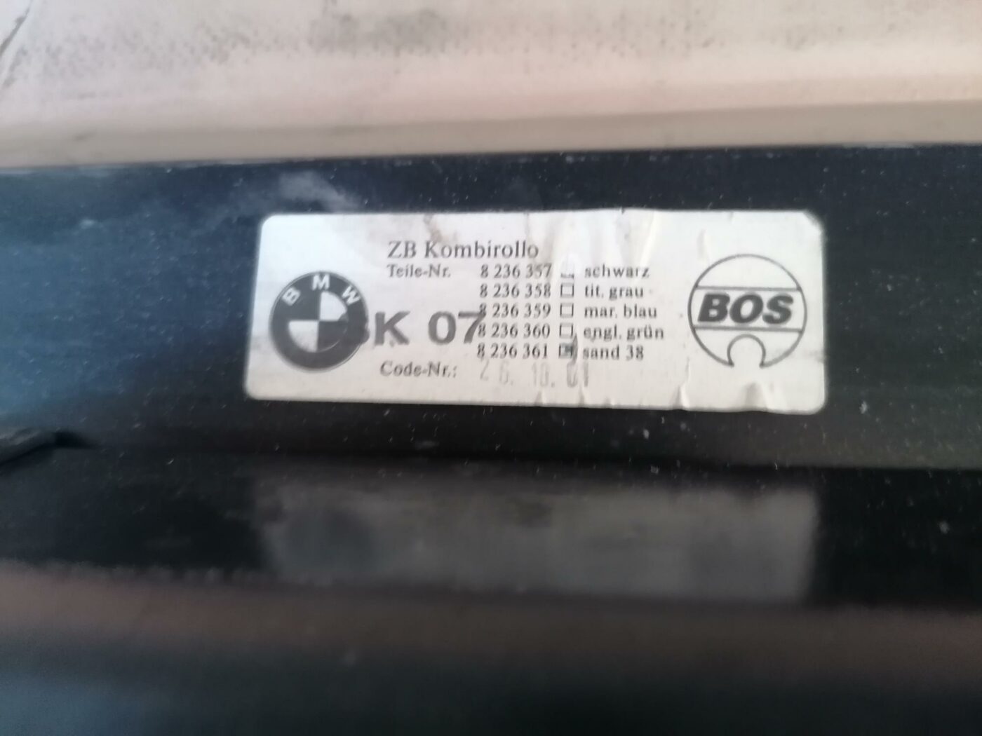 Bagāžnieka žalūzija priekš BMW 530D E39 2001 TOURING 2 Bagāžnieka žalūzija priekš BMW 530D E39 2001 TOURING