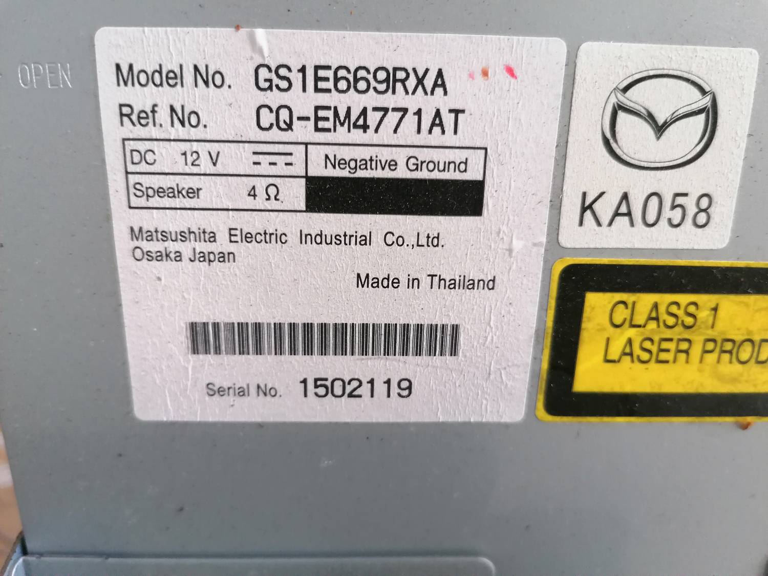 CD/DVD/Navigācijas bloks priekš MAZDA 6 2007 9 CD/DVD/Navigācijas bloks priekš MAZDA 6 2007