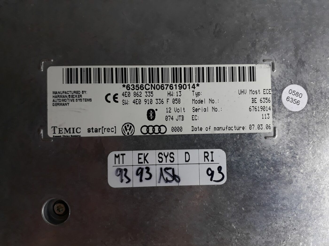 Bluetooth vadības bloks priekš AUDI A6 AVANT 2006 3 Bluetooth vadības bloks priekš AUDI A6 AVANT 2006