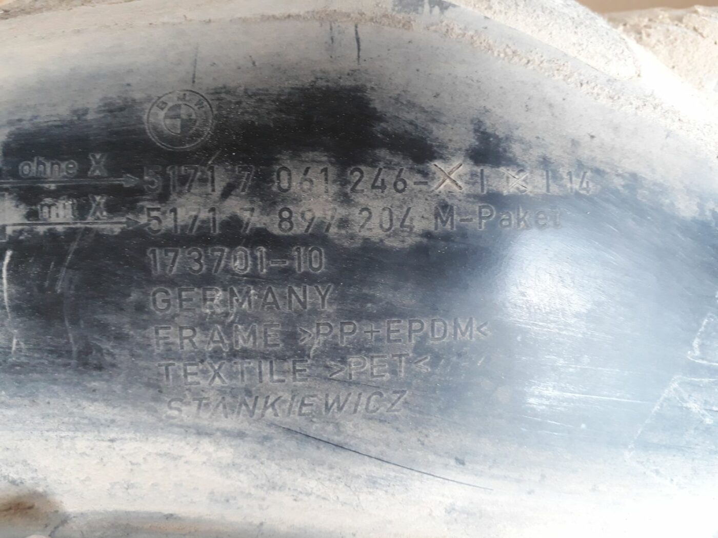 Aizmugurējais labais paspārns priekš BMW 530D E61 2006 TOURING BLUE