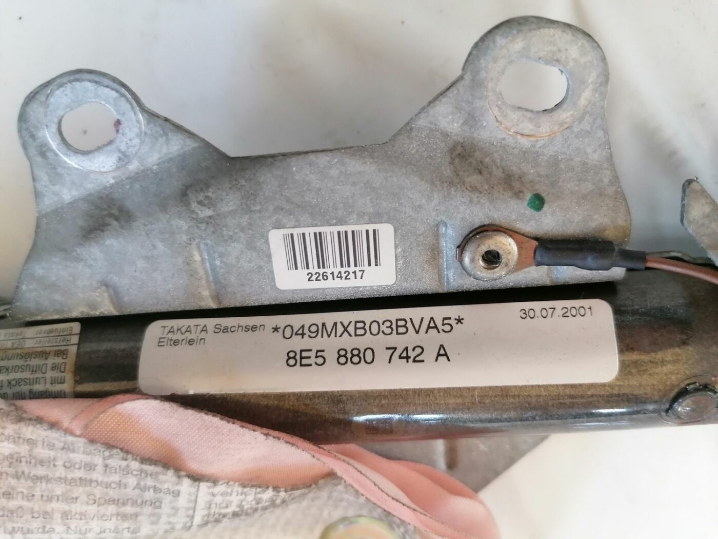 Griestu drošības spilvens, pa labi priekš AUDI A4 2001 SEDAN 4 Griestu drošības spilvens, pa labi priekš AUDI A4 2001 SEDAN