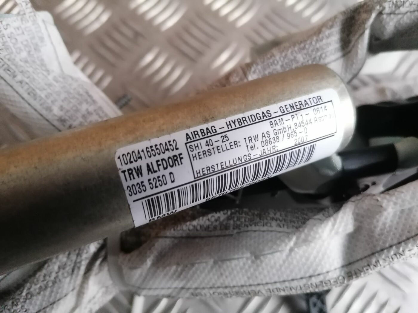 Griestu drošības spilvens, pa labi priekš BMW 1 E87 2007 GRAPHITE 5 Griestu drošības spilvens, pa labi priekš BMW 1 E87 2007 GRAPHITE