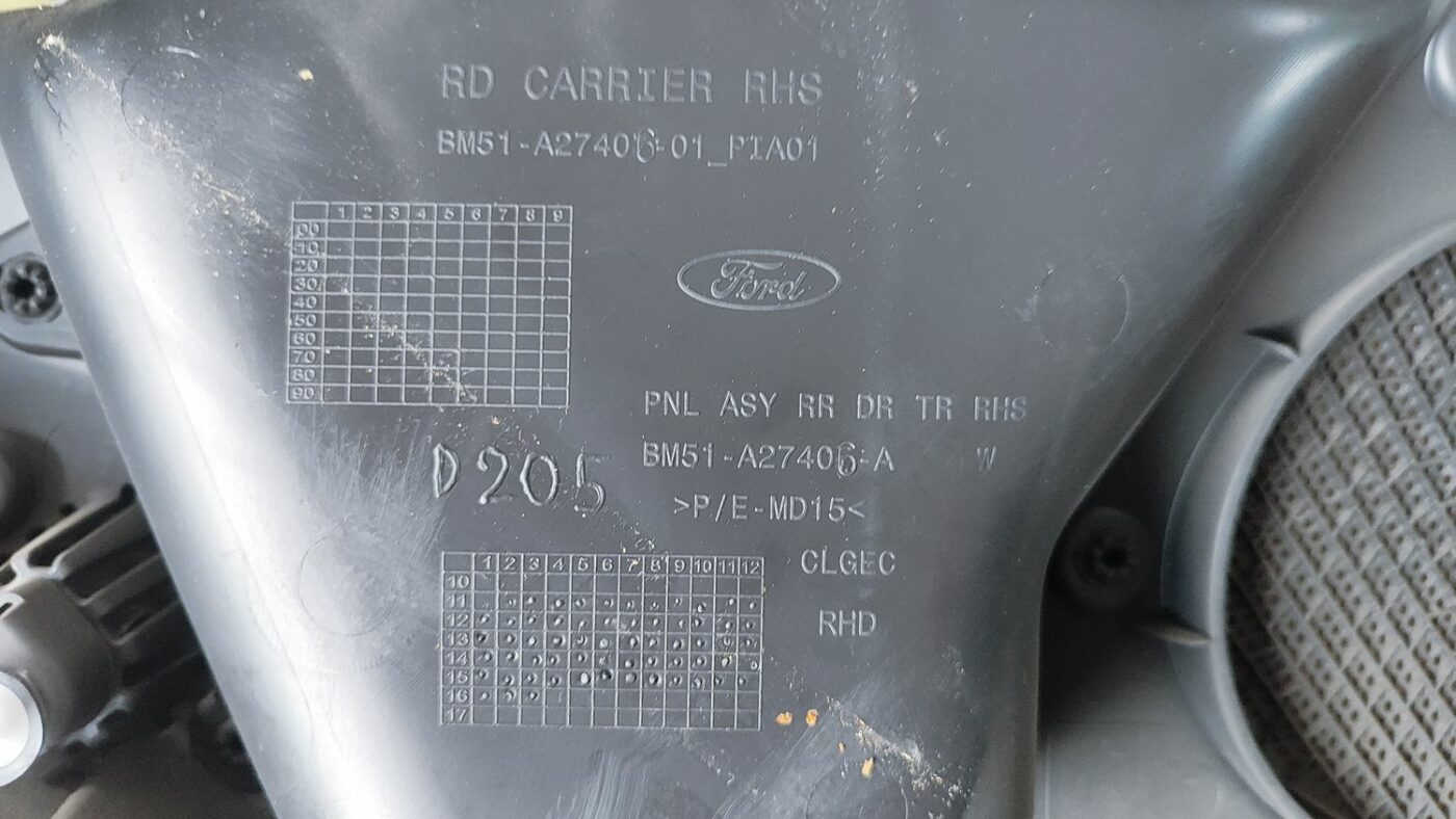 Aizmugurējo labo durvju apdare priekš FORD FOCUS 2016 UNIVERSAL 3 Aizmugurējo labo durvju apdare priekš FORD FOCUS 2016 UNIVERSAL