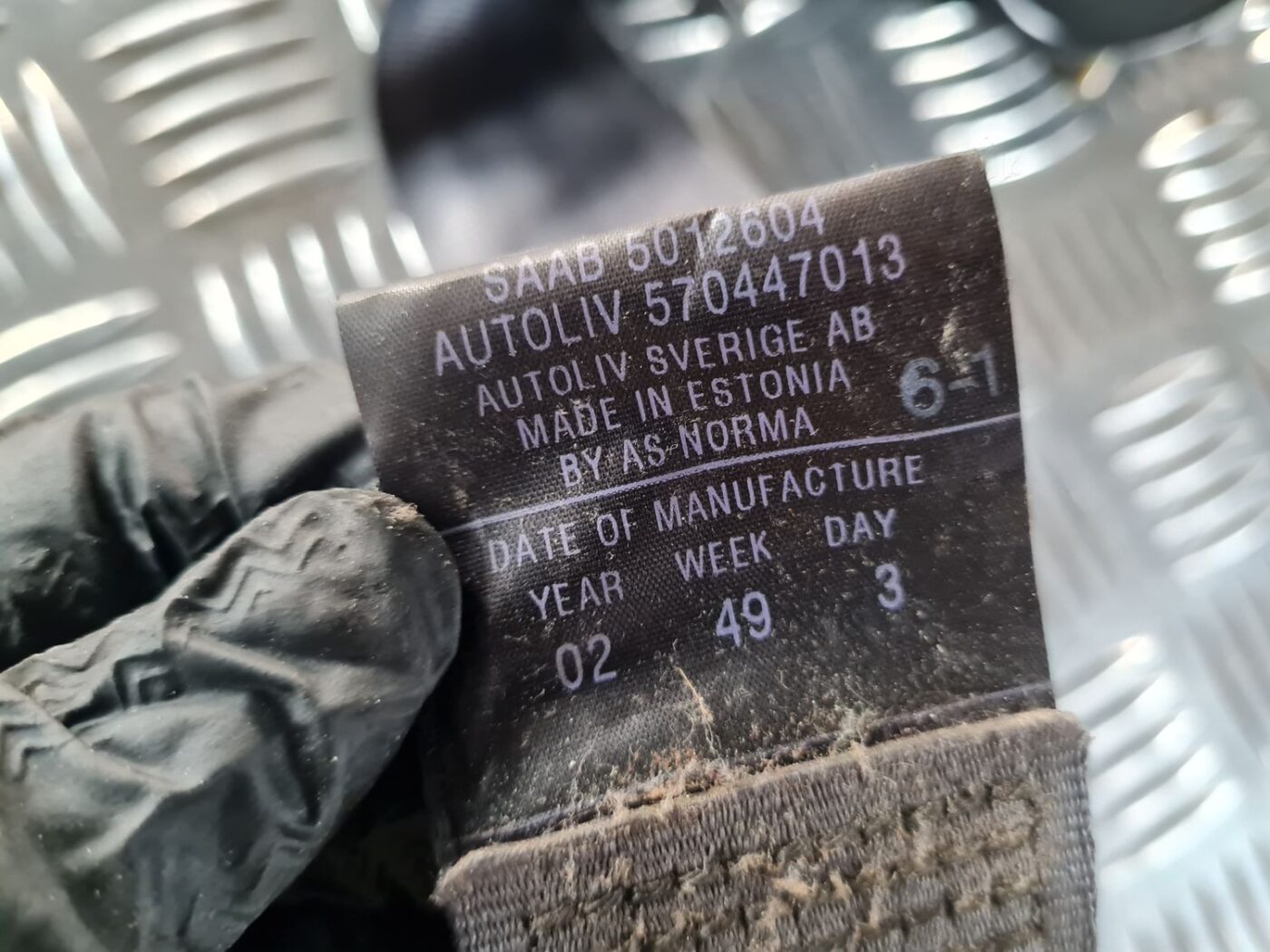 Aizmugurējā labā drošības josta priekš SAAB 9-5 1999