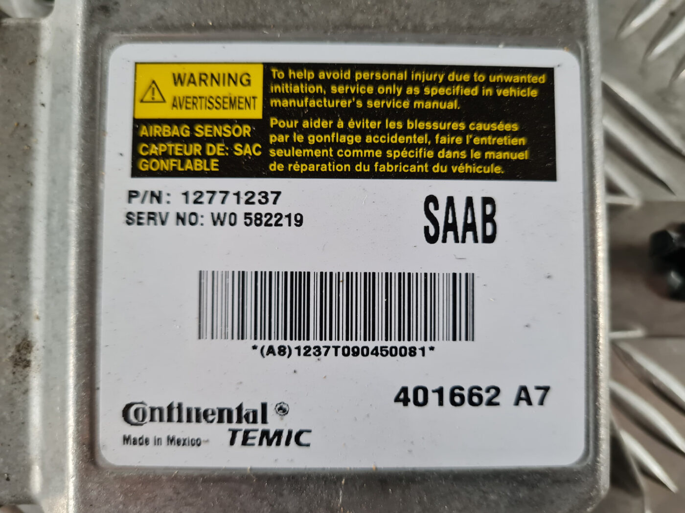 Drošības spilvena vadības bloks priekš SAAB 9-3 2009 2 Drošības spilvena vadības bloks priekš SAAB 9-3 2009
