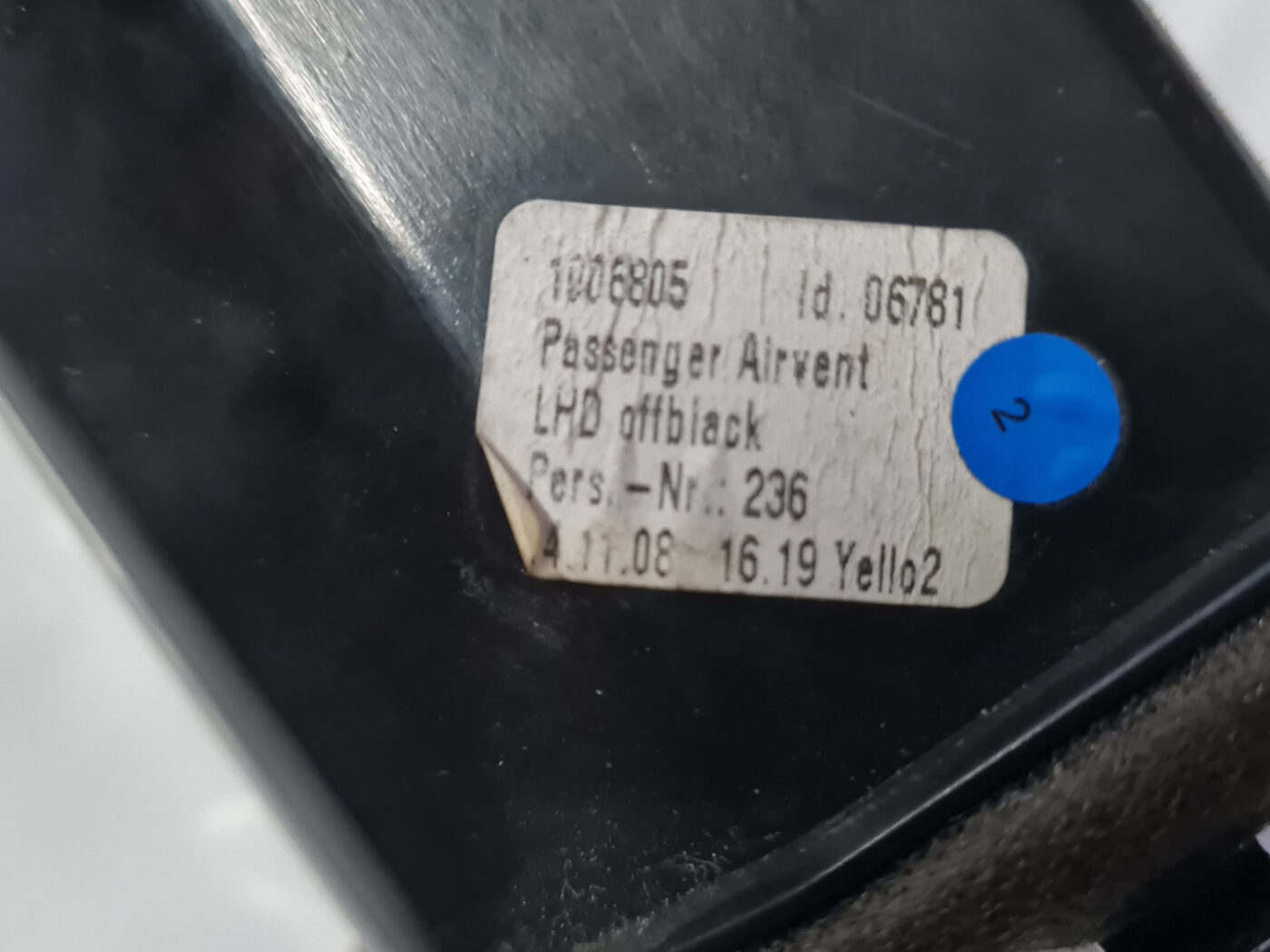 Mērinstrumentu paneļa gaisa vads, pa labi priekš VOLVO XC 60 2009