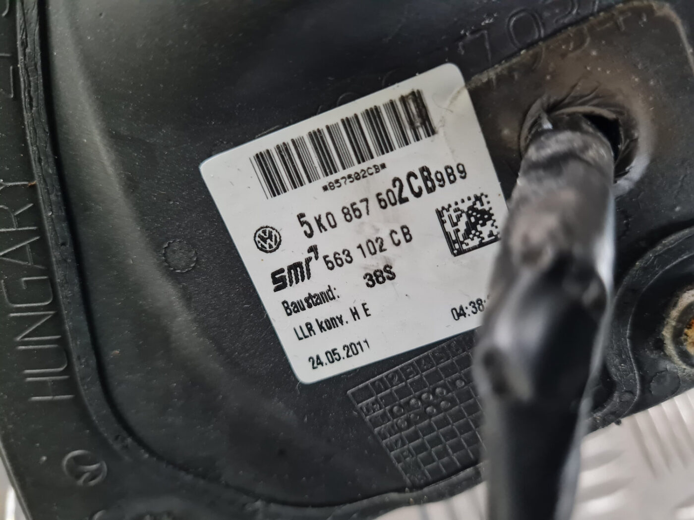 Ārējais spogulis, pa labi priekš VW GOLF 6 2011